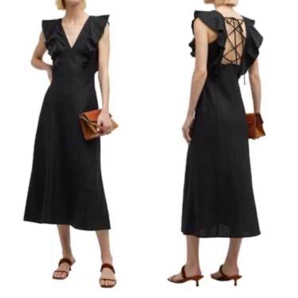 NWT Rails Constance Linen Flutter
Sleeve Midi Dress Medium $268 - Picture 1 of 6